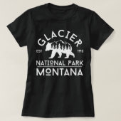 Retro Grizzly Beer Glacier Nationaal Park Souvenir T-shirt (Design voorkant)