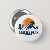 Retro Grizzly Peak Hike T-shirt Ronde Button 5,7 Cm (Voorkant /achterkant)
