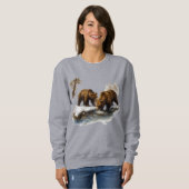 Retro Grizzlyberen Wildernis Scene Sweatshirt - (Voorkant volledig)