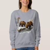 Retro Grizzlyberen Wildernis Scene Sweatshirt - (Voorkant)