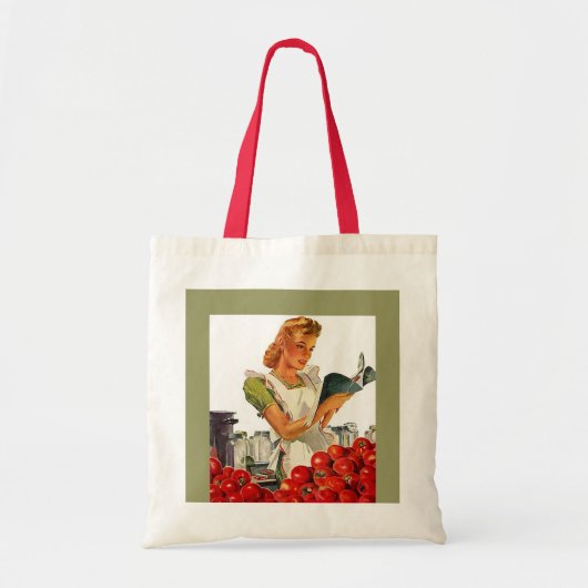 RETRO GROCERY BAGS CANVAS TAS HOME CANNER CANNER (Voorkant)