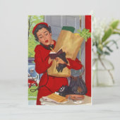 Retro Grocery Shopping Pantry Party Stock Kitchen Kaart (Staand voorkant)