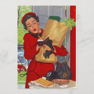 Retro Grocery Shopping Pantry Party Stock Kitchen Kaart