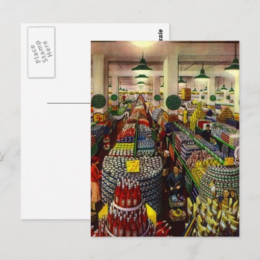 Retro Grocery Store Coupon Clipper's cadeautjes Briefkaart (Voorkant / Achterkant)