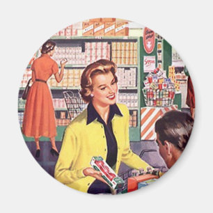 Retro Grocery Store-shopping happy shopping-cadeau Magneet