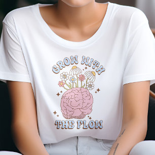 Retro groeien met de flow mentale gezondheidszaken t-shirt