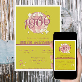 Retro groen 1966 60e verjaardag vintage kaart