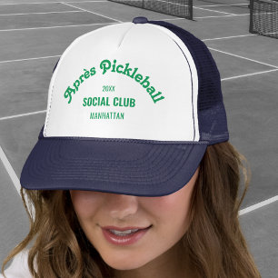 Retro Groen Après Pickle Ball Social Club Navy Trucker Pet