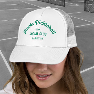 Retro Groen Après Pickle Ball Social Club Wit Trucker Pet