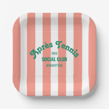 Retro Groen Après Tennis Social Club Roze Streep 