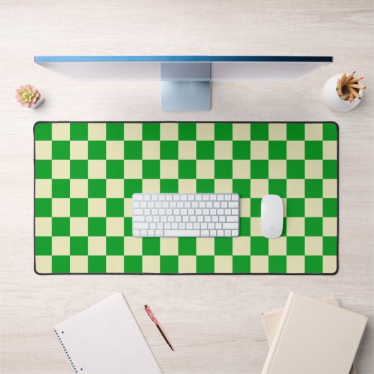Retro Groen Beige Checkered Bureaumat (Kantoor 1)