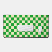 Retro Groen Beige Checkered Bureaumat (Keyboard & Muis)
