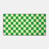 Retro Groen Beige Checkered Bureaumat (Voorkant)