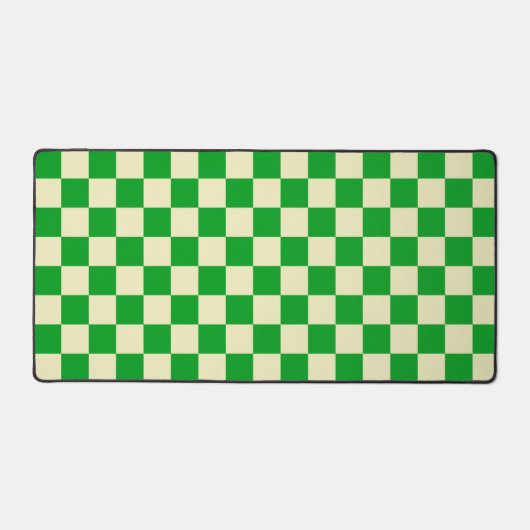 Retro Groen Beige Checkered Bureaumat (Voorkant)