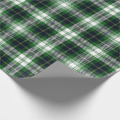 Retro Groen Blauw Kerstmis Nieuwjaar Tartan Plaid Cadeaupapier (Hoek)