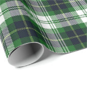 Retro Groen Blauw Kerstmis Nieuwjaar Tartan Plaid Cadeaupapier (Rol Hoek)