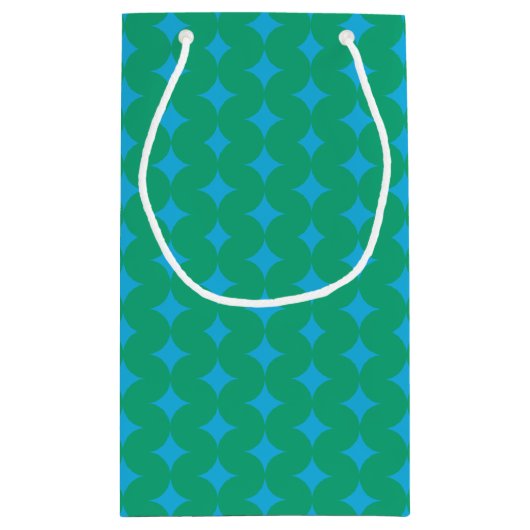 Retro Groen Blauw Midden-Eeuw Moderne Geometrische Klein Cadeauzakje (Achterkant)