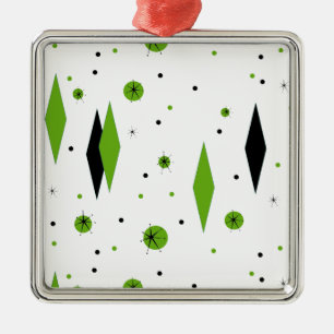 Retro Groen Diamanten & Ornament Starbursts
