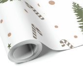 Retro groen en bruin patroon van vakantie-elemente cadeaupapier (Rol Hoek)