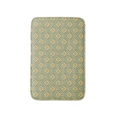Retro groen en geel patroon badmat (Voorkant Verticaal)