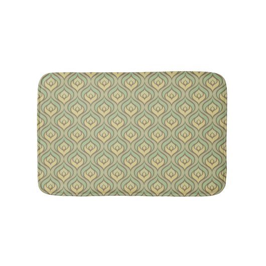 Retro groen en geel patroon badmat (Voorkant)