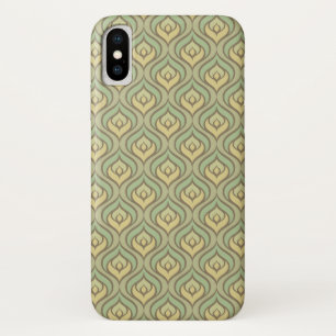 Retro  groen en geel patroon iPhone x hoesje