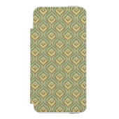 Retro  groen en geel patroon incipio iPhone portemonnee hoesje (Voorkant Agenda)