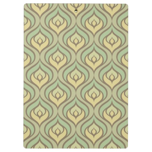 Retro  groen en geel patroon klembord (Achterkant)