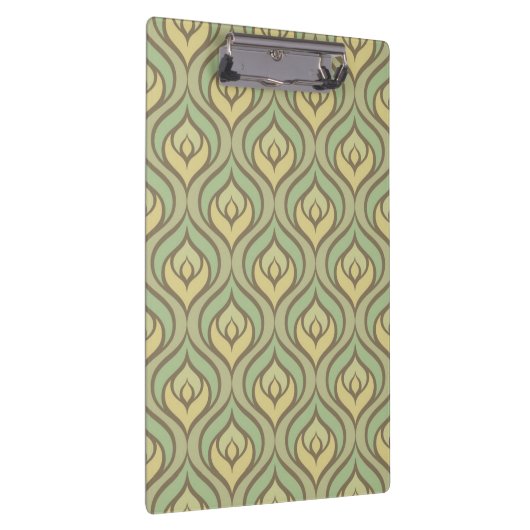 Retro  groen en geel patroon klembord (Rechts)