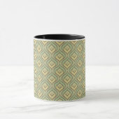Retro groen en geel patroon mok (Midden)
