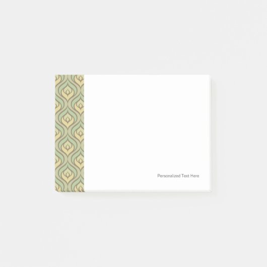 Retro groen en geel patroon post-it® notes (Voorkant)