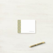 Retro groen en geel patroon post-it® notes (Op bureau)
