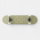 Retro groen en geel patroon skateboard (Horizontaal)
