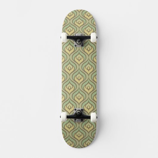 Retro groen en geel patroon skateboard (Voorkant)