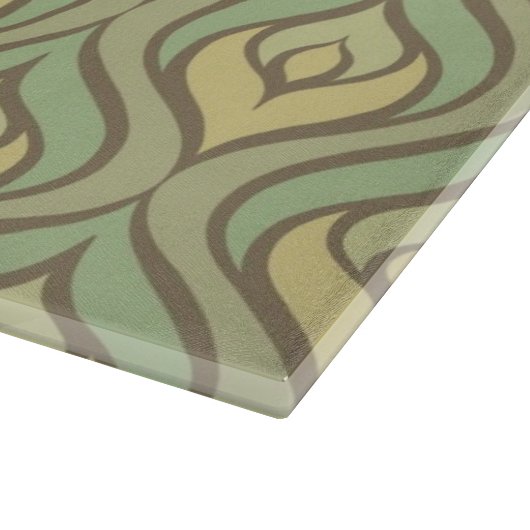 Retro  groen en geel patroon snijplank (Hoek)