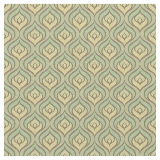Retro groen en geel patroon stof (Close Up)