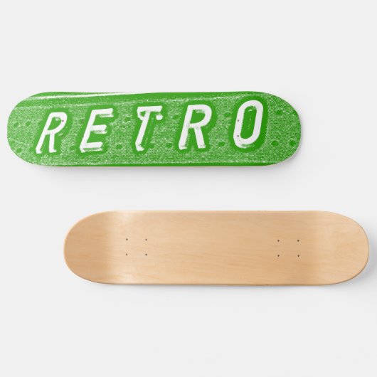 Retro - groen en wit persoonlijk skateboard (Horizontaal)