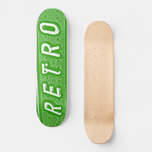 Retro - groen en wit persoonlijk skateboard (Voorkant)
