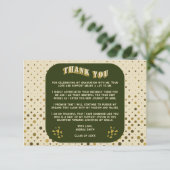 Retro  Groen Geel Beige Afstuderen Foto Bedankkaart (Staand voorkant)