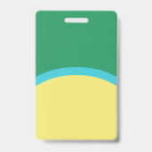 Retro Groen Geel Rond ID Foto Personeel Badge (Achterkant)