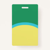 Retro Groen Geel Rond ID Foto Personeel Badge (Achterkant)