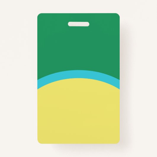 Retro Groen Geel Rond ID Foto Personeel Badge (Achterkant)