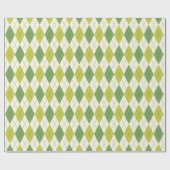 Retro Groen Geometrisch Patroon Argyle Cadeaupapier (Vlak)