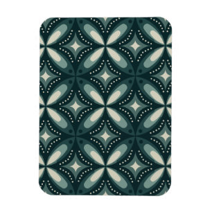 Retro groen geometrisch patroon magneet
