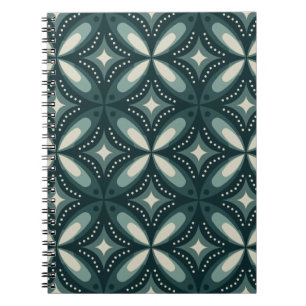 Retro groen geometrisch patroon notitieboek