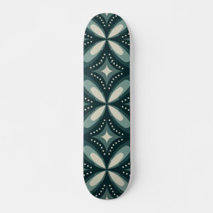 Retro groen geometrisch patroon persoonlijk skateboard