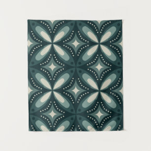 Retro groen geometrisch patroon wandkleed