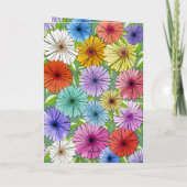 Retro Groen Gepersonaliseerde 21e Verjaardag Bloem Kaart (Achterkant)