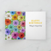 Retro Groen Gepersonaliseerde 21e Verjaardag Bloem Kaart (Binnen)