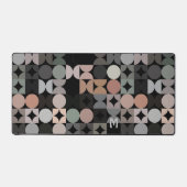 Retro Groen Grijs Beige Bruin Zwart Pop Kunstpatro Bureaumat (Voorkant)